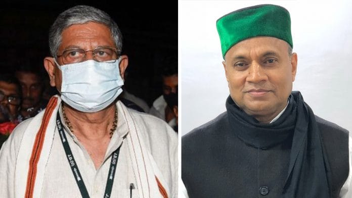 JD(U) leaders Rajiv Ranjan Singh aka Lalan Singh, and RCP Singh (R) | Photos via Twitter/PTI