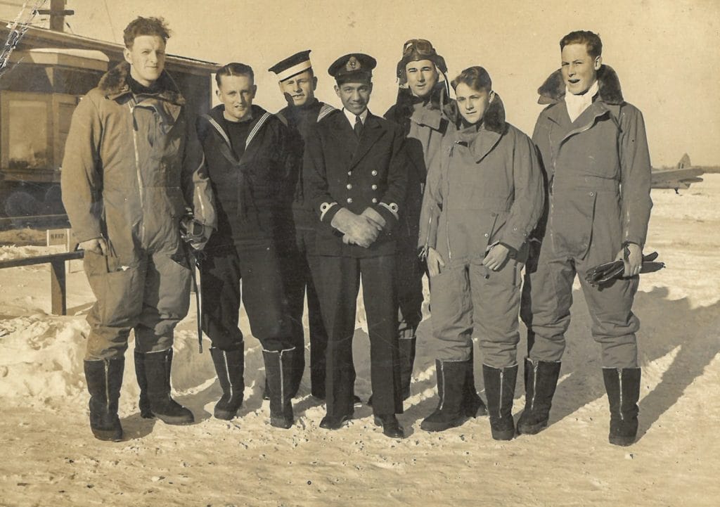 YN Singh and others training in the Canadian winter, likely before he earned his wings in November 1944. | Photo Credit: Special Arrangement
