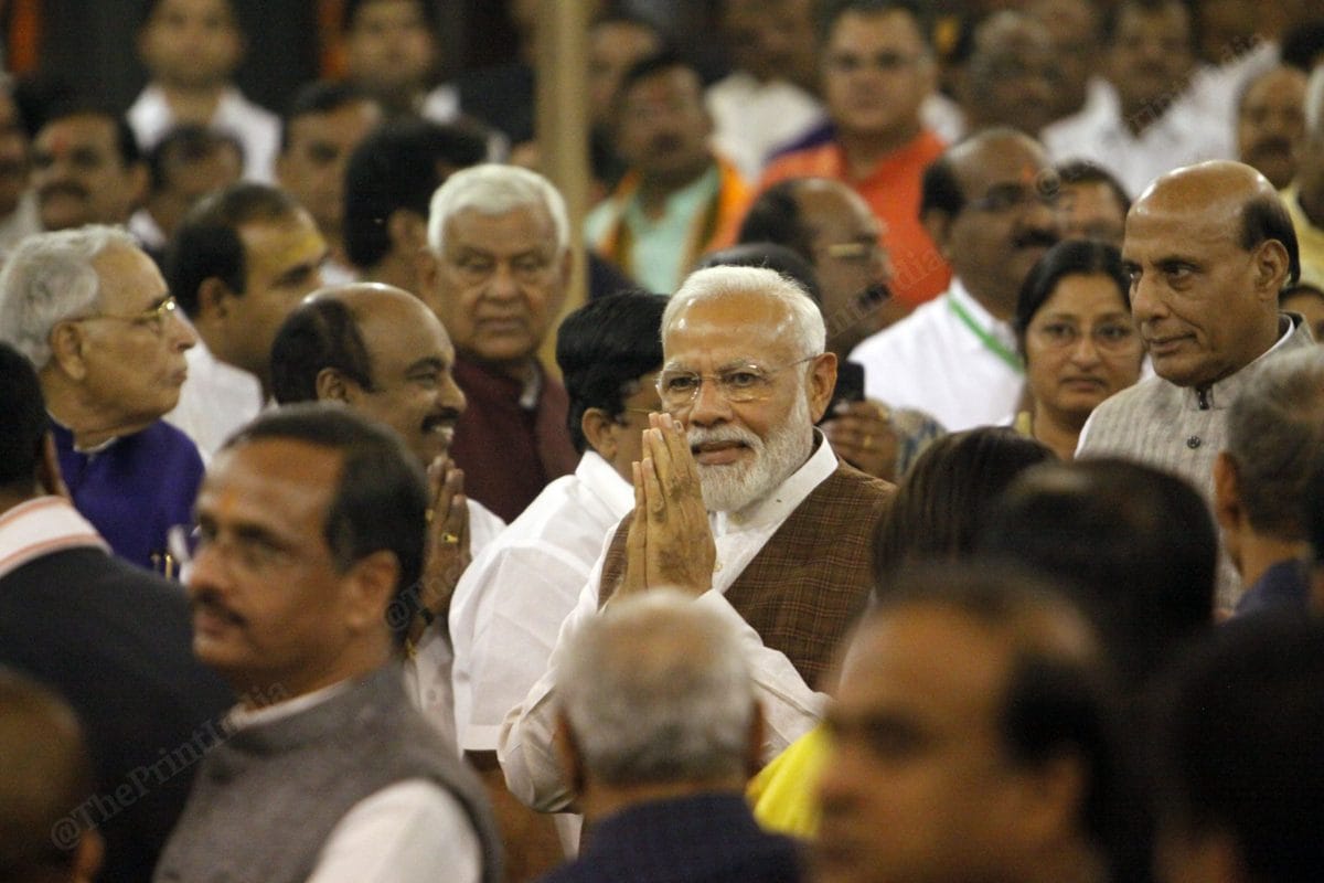 PM Narendra Modi at party’s parliamentary board meeting after being elected as the PM, 25 May 2019 | Photo: Praveen Jain | ThePrint