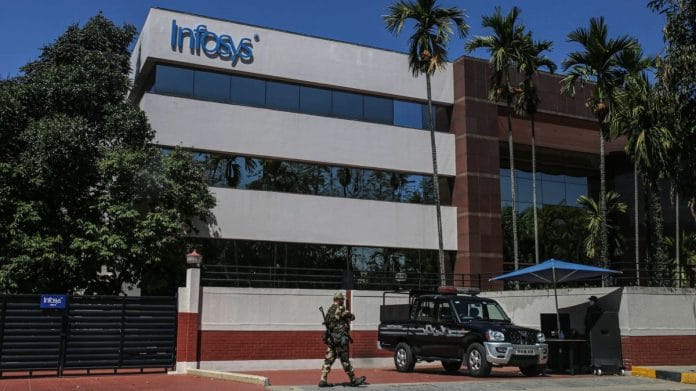 An Infosys Ltd. office building in the Electronic City area of Bengaluru | Photographer: Dhiraj Singh | Bloomberg