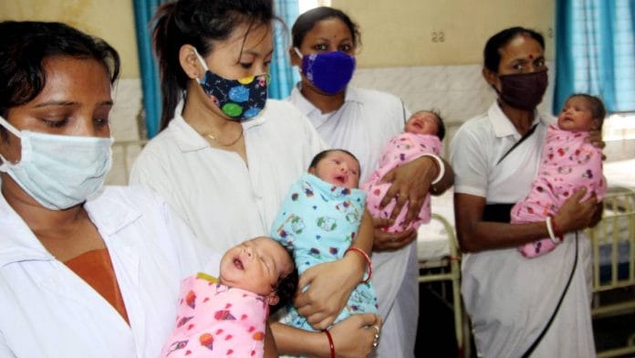 Representational image | Nurses care for newly born babies at the maternity ward of a government hospital in Agartala in May 2021 | ANI