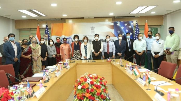 Union Health Minister Mansukh Mandaviya addressed the closing session of the fourth Indo-US Health Dialogue in New Delhi, on 28 September 2021 | Twitter/@MoHFW_INDIA