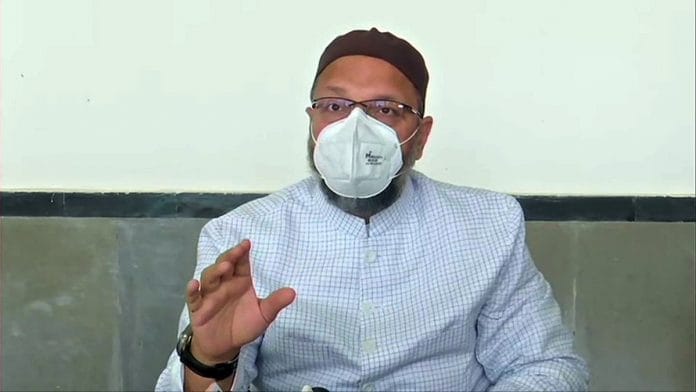 AIMIM chief Asaduddin Owaisi speaks to media, in Hyderabad in June 2021 | ANI