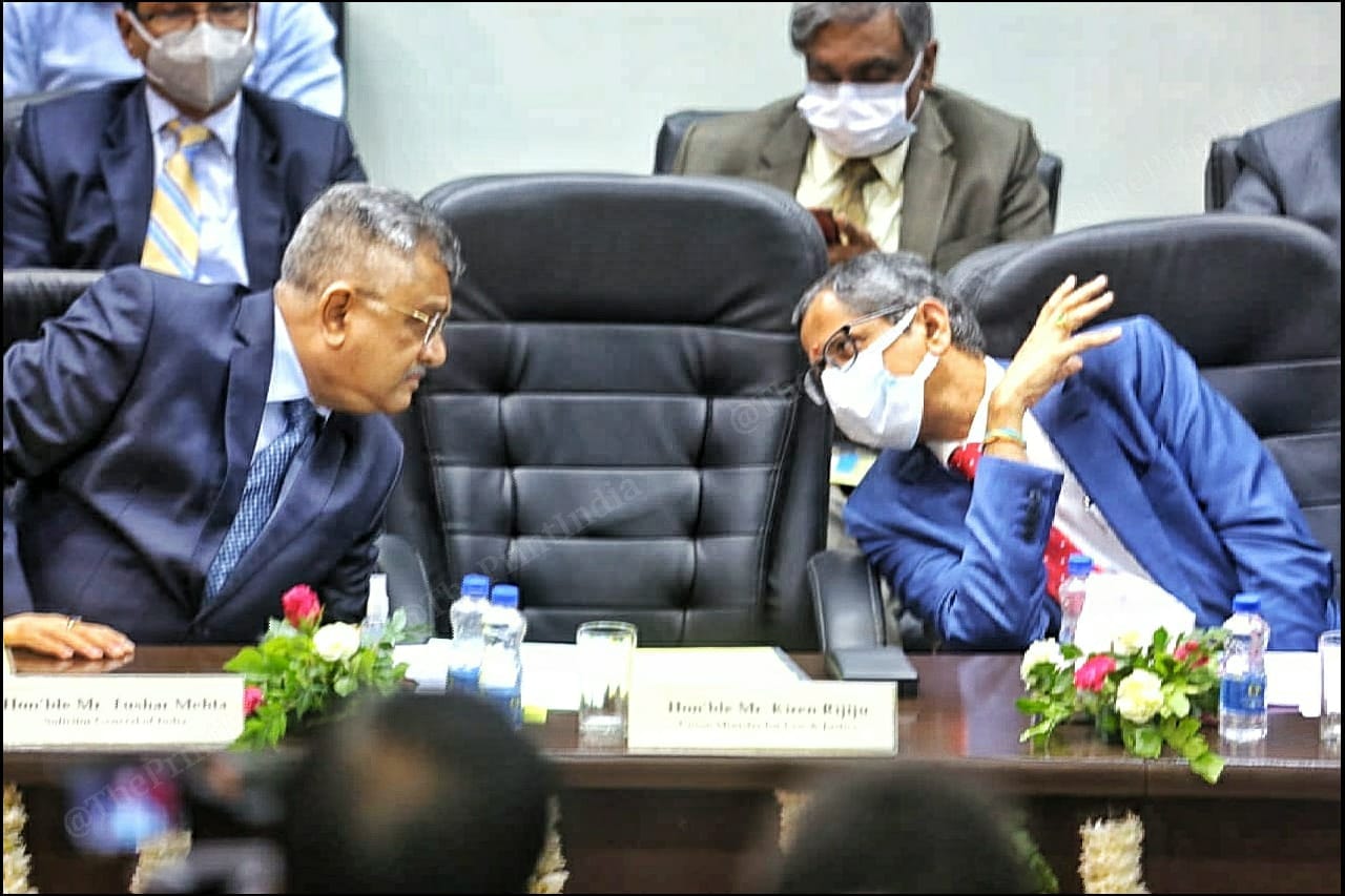 CJI Ramana, with Solicitor General of India Tushar Mehta | Praveen Jain | ThePrint