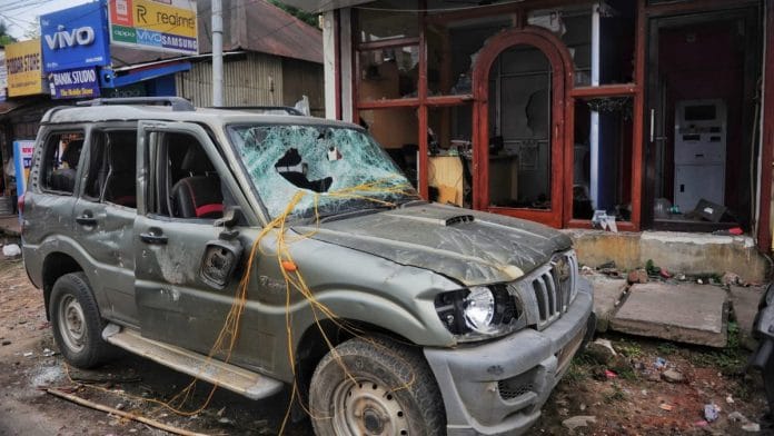 The office of PB24 news that was attacked, allegedly by BJP workers | Photo: Suraj Singh Bisht/ThePrint