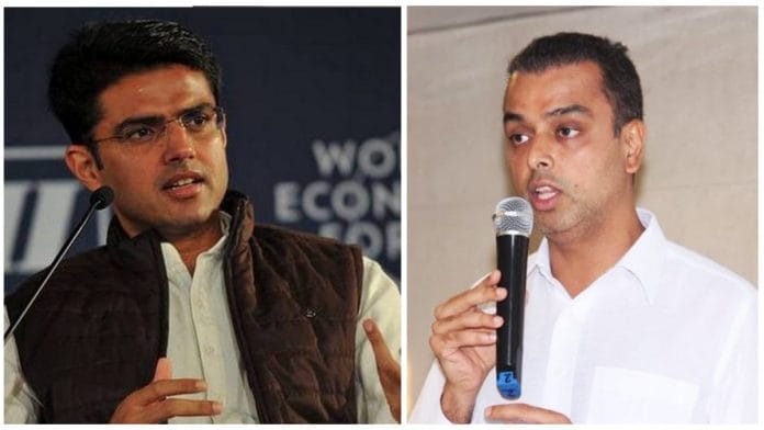 File photos of Congress leaders Sachin Pilot (left) and Milind Deora. | Photos: Facebook/Twitter @milinddeora