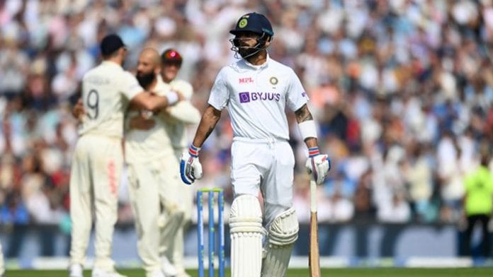 Virat Kohli on Day 4 of the fourth Test at Kennington Oval Sunday.
