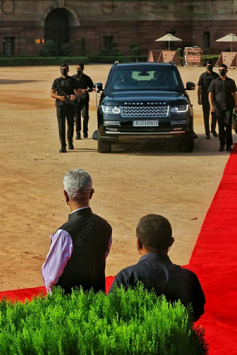 External Affairs Minister S. Jaishankar waits Prime Minister Narendra Modi at Rashtrapati Bhavan | Photo: Praveen Jain | ThePrint