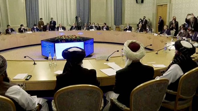 A Taliban delegation attends the Moscow format talks with representatives from India and other countries Wednesday | Photo: ANI