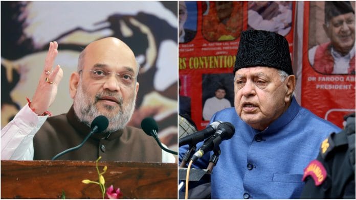 File photos of Amit Shah (left) and Farooq Abdullah