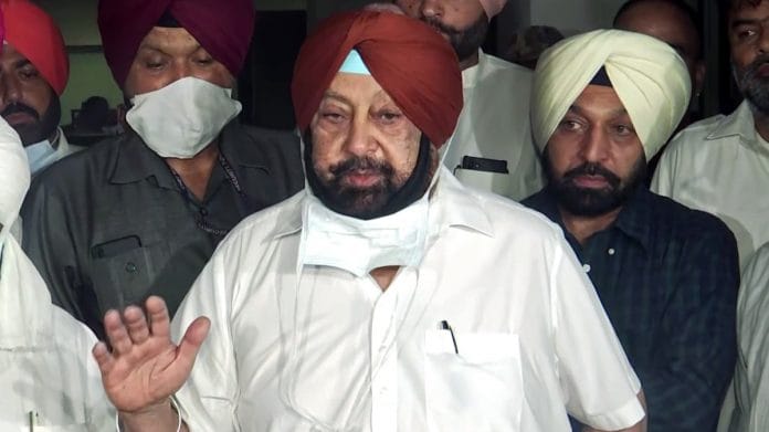 Former Punjab CM Captain Amarinder Singh speaking to the media on 30 September 2021 | ANI photo