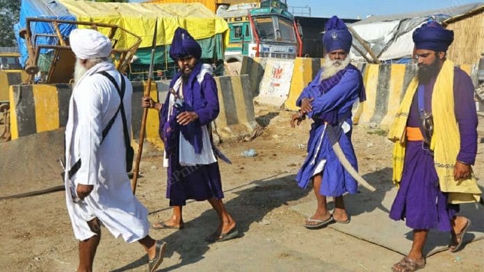 Nihang Sikhs at Singhu border | Representational image | Photo: Praveen Jain | ThePrint