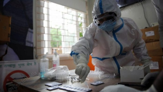 Testing at a clinic in New Delhi (representational image) | Photo: Suraj Singh Bisht | ThePrint