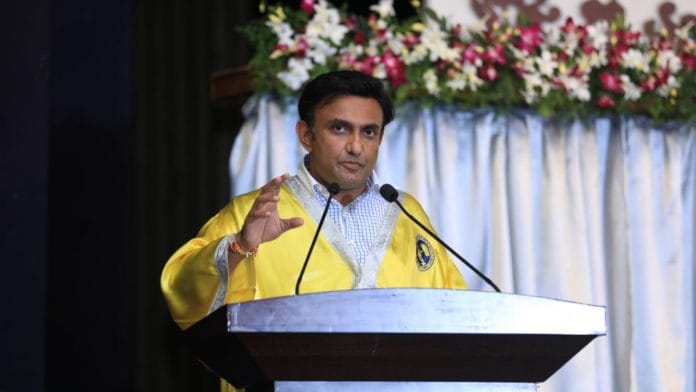 Karnataka Health Minister Dr K Sudhakar speaking at Bengaluru's NIMHANS Sunday | Twitter/@mla_sudhakar