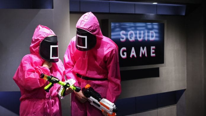 Participants take part in the games of Netflix smash hit 