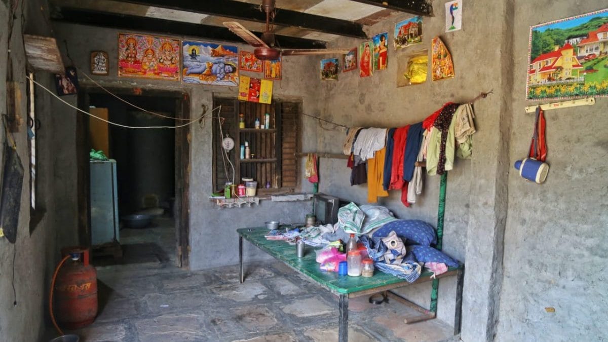 The bedroom of the residence in which Naresh was found hanging from the ceiling fan pictured, while Aarti and the children were found dead on the charpoy | Photo: Suraj Singh Bisht/ThePrint
