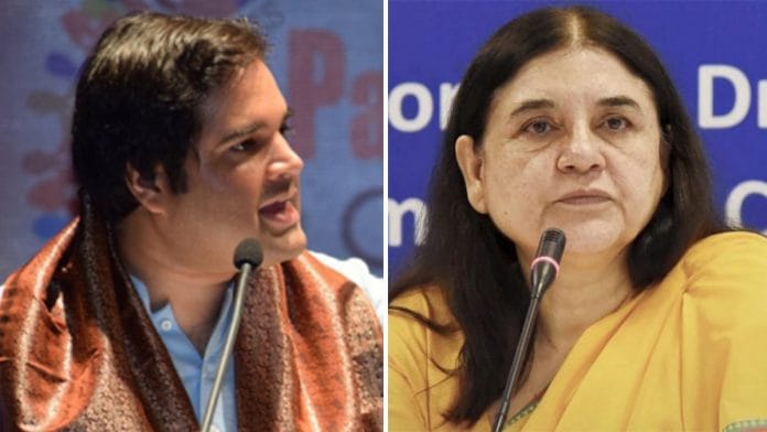 (L-R) MPs Varun Gandhi and Maneka Gandhi | Photo credit: Twitter/@varungandhi80, PTI