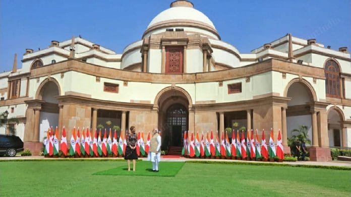 Prime Minister of Denmark Mette Frederiksen with Prime Minister Narendra Modi at Hyderabad House | Photo: Praveen Jain | ThePrint