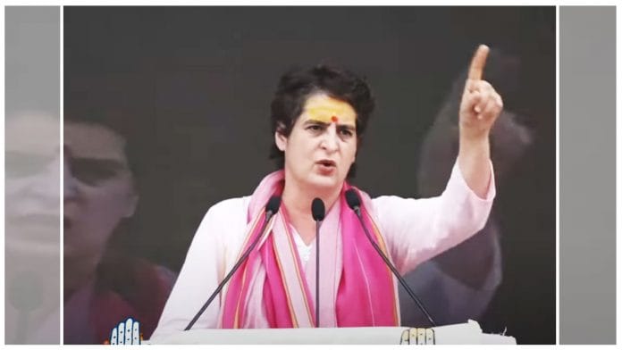 File photo of Congress leader Priyanka Gandhi in Varanasi | Twitter