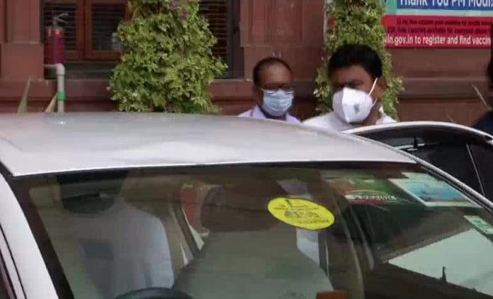 Union Minister Ajay Mishra Teni at outside home ministry office in North Block, Delhi on 6 October, 2021