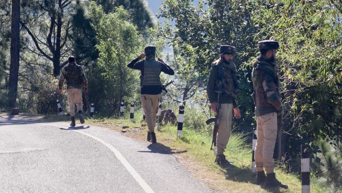 Security personnel at the encounter site in Bhatadurian area of Mendhar in Poonch district | PTI file photo