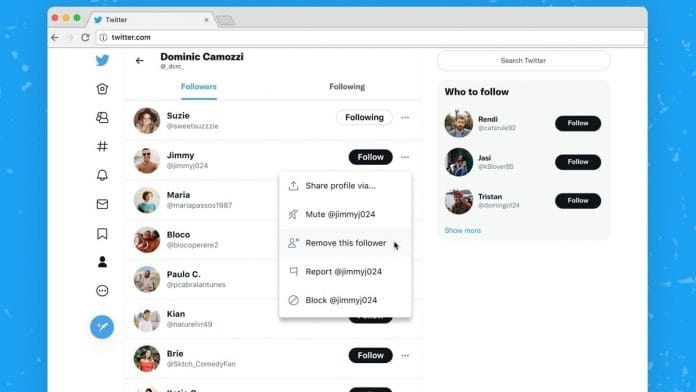 Twitter's new 'remove this follower' feature. | Photo: Twitter/@TwitterSupport