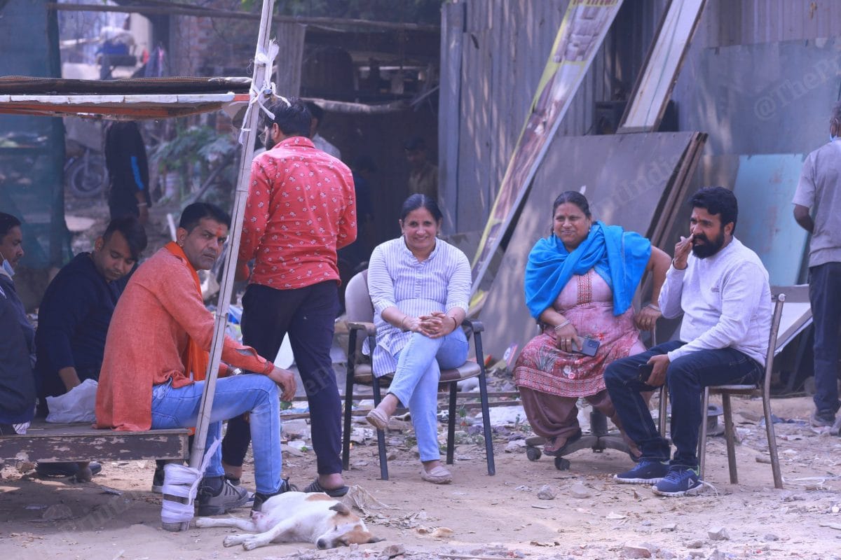 Sanyukt Hindu Sangharsh Samiti members guard a disputed namaz site | Photo: Manisha Mondal | ThePrint