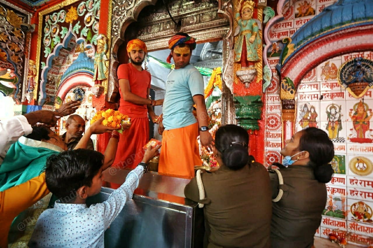 Devotees at the temple | Photo: Praveen Jain | ThePrint 
