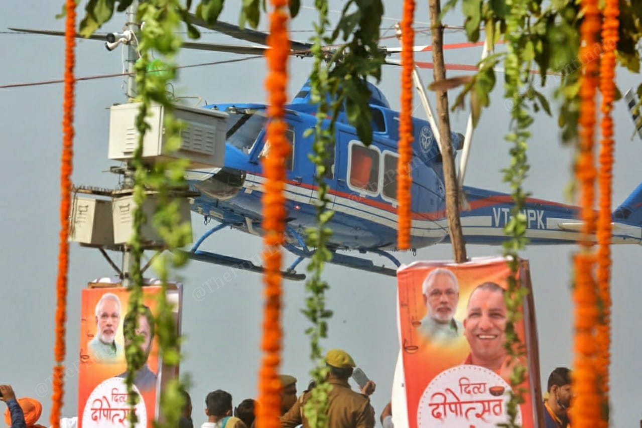 CM Yogi Adityanath arrives | Photo: Praveen Jain | ThePrint