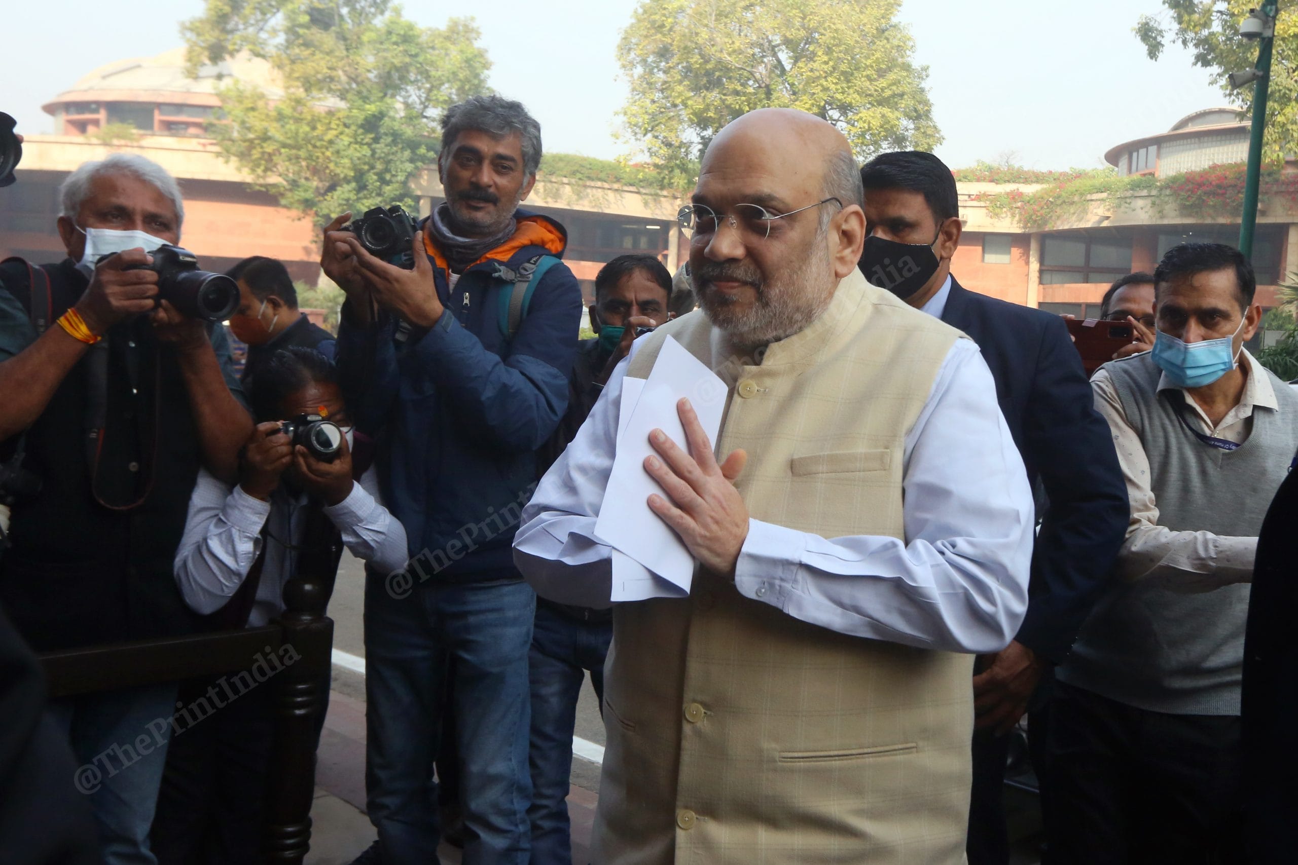 Home Minister Amit Shah entering the Parliament House | Photo: Praveen Jain | ThePrint