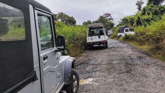 Spot where Assam Rifles convoy was attacked by militants in Manipur's Churachandpur district, on 13 November 2021 | PTI