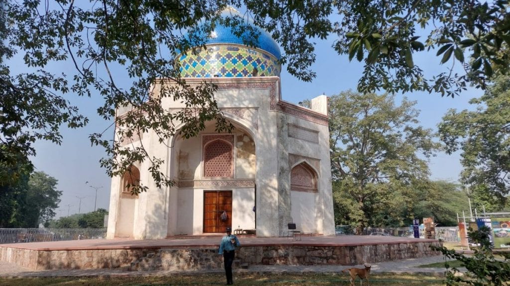 A picture of the renovated Sabz Burj at Nizamuddin, Delhi. Photo Credit: Unnati Sharma