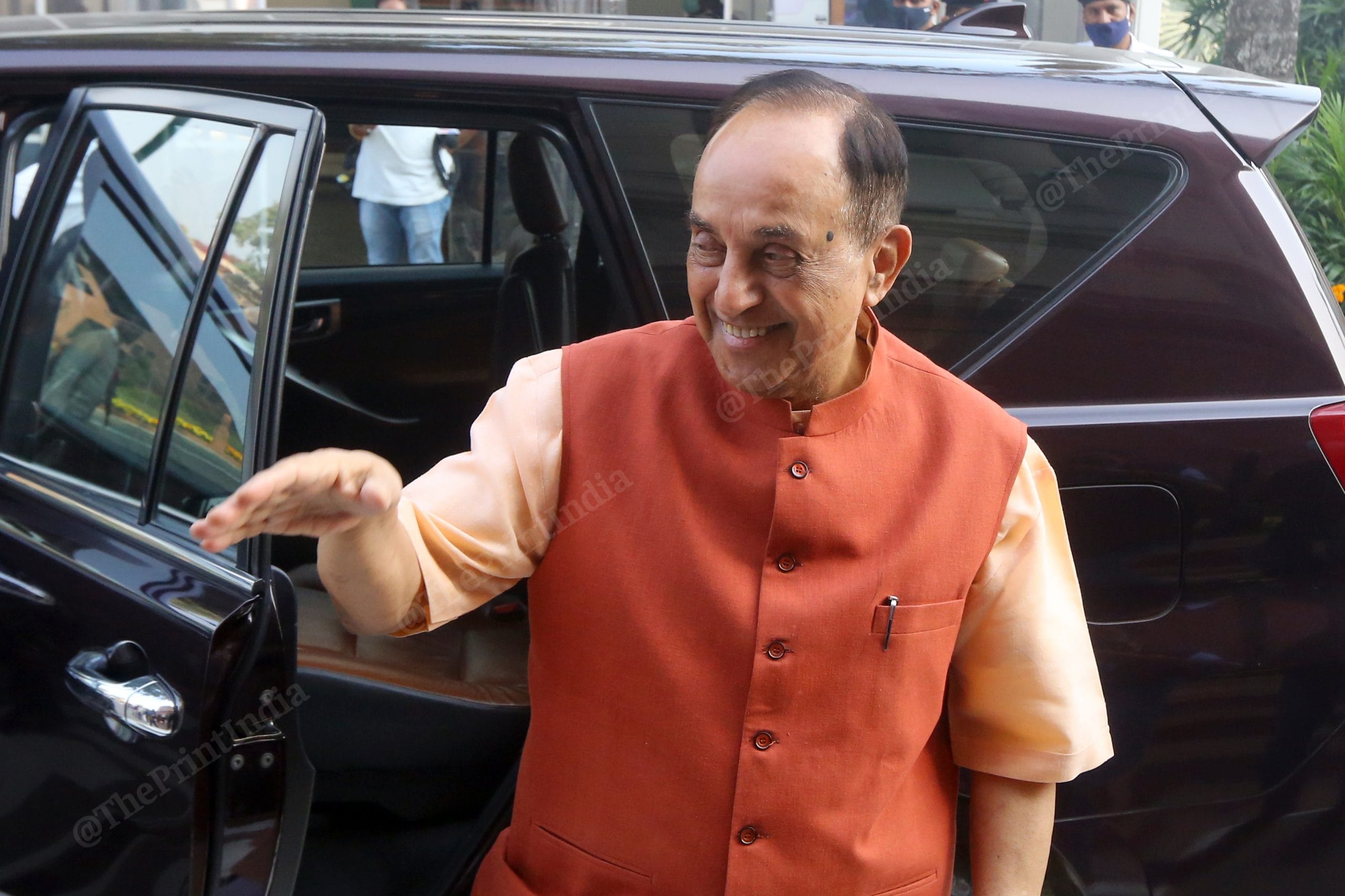Rajya Sabha Member Subramanian Swamy arrives at Parliament House | Photo: Praveen Jain | ThePrint