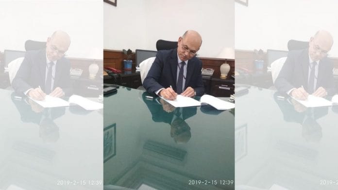 File photo of former CBDT chairman P.C. Mody. | Twitter | @IncomeTaxIndia