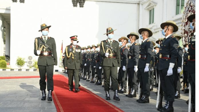 COAS General Prabhu Ram Sharma departing for Delhi today | Twitter/@thenepalesearmy