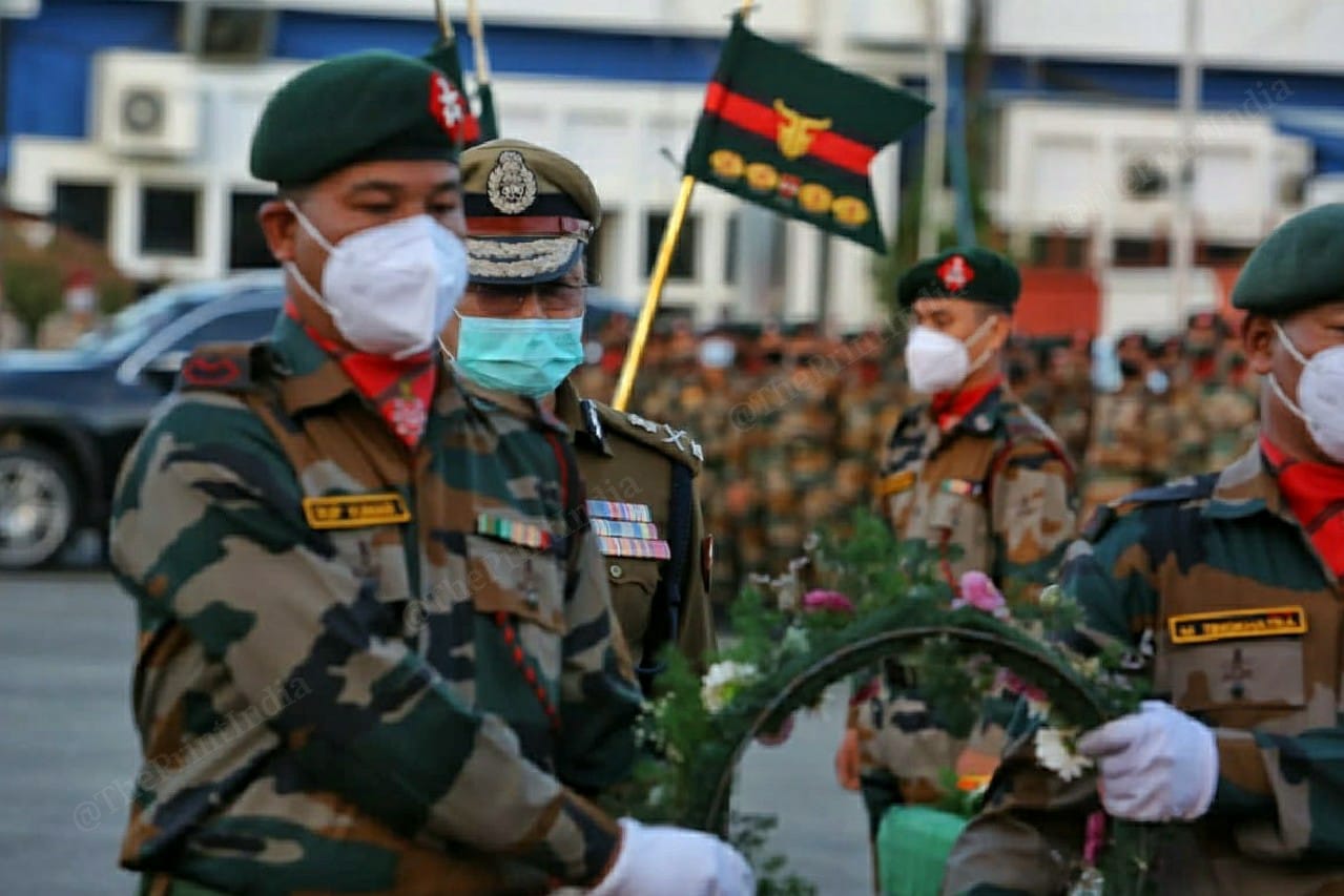 DGP Manipur LM Khaite at the wreath laying ceremony | Photo: Praveen Jain | ThePrint