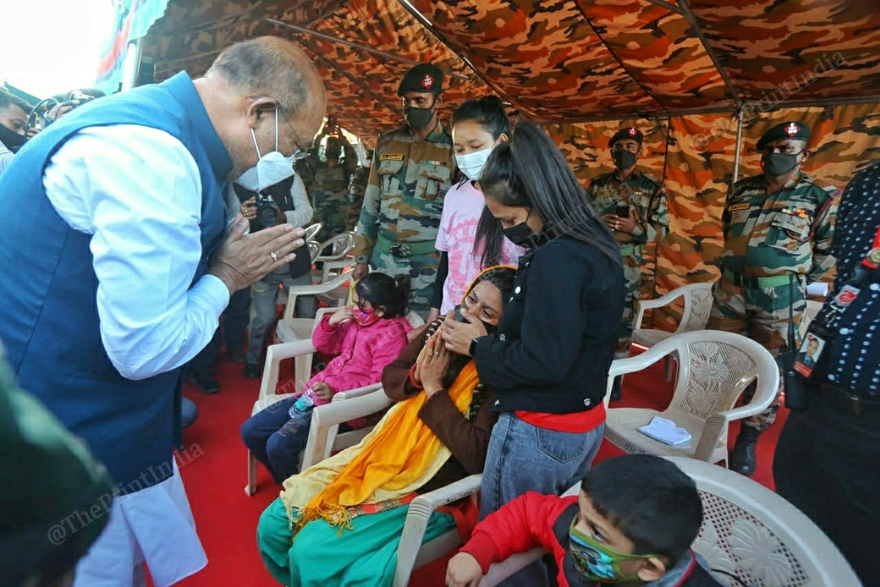 Manipur Chief Minister CM Biren Singh meets RP Meena's wife Mamta Bai Meena | Photo: Praveen Jain | ThePrint