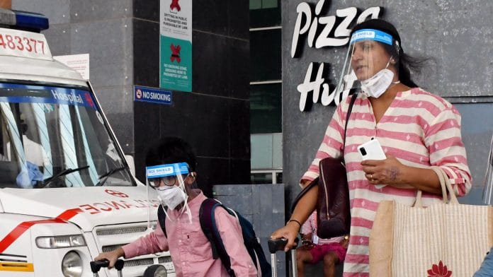 Representational image | Passengers outside Kempe Gowda International Airport in Bengaluru | ANI Photo