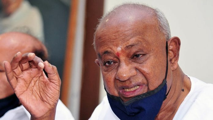 A file photo of former PM H.D. Deve Gowda. | Photo: ANI