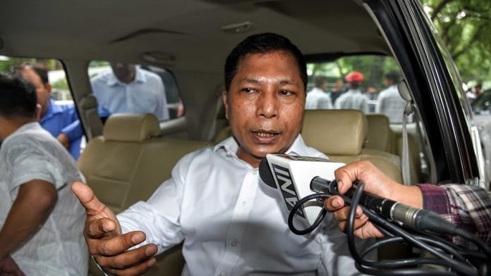 A file photo of former Meghalaya chief minister Mukul Sangma. | Photo: ANI
