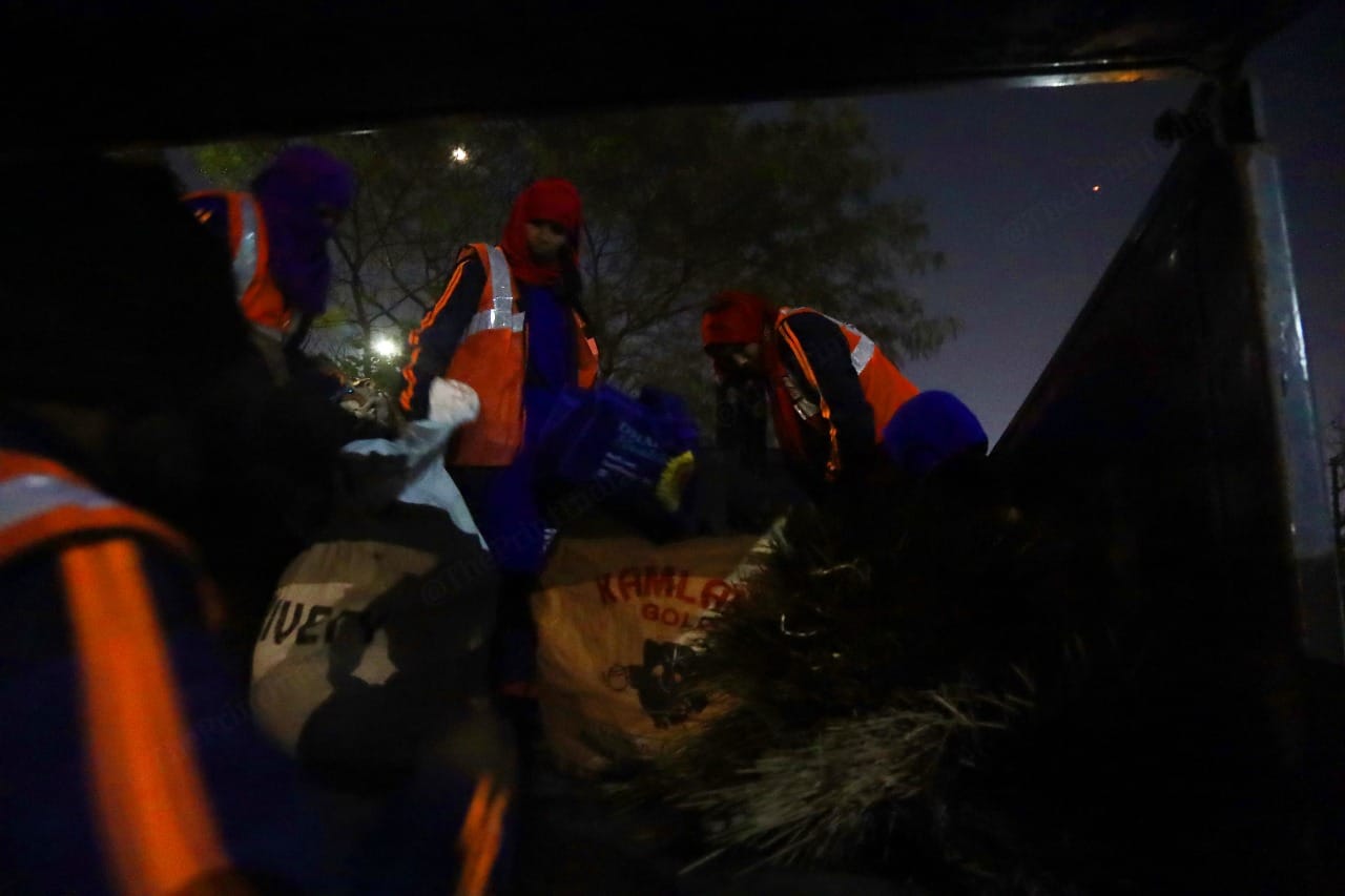 The night shift sanitation workers leave for their duty at 10 PM | Photo: Manisha Mondal | ThePrint 