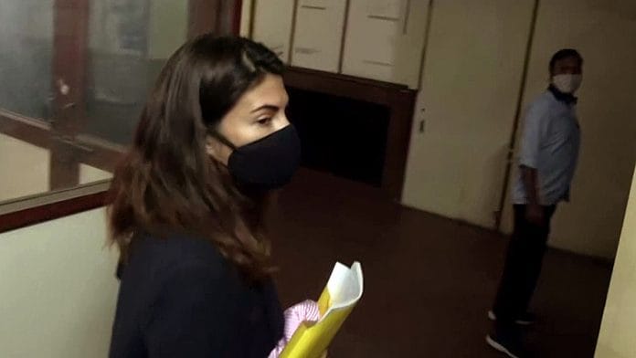 File image of actor Jacqueline Fernandez appearing before the Enforcement Directorate | Photo: ANI