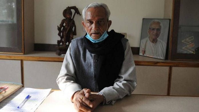 File photo of BKS general secretary Badri Narayan Choudhary | Photo: Suraj Singh Bisht | ThePrint