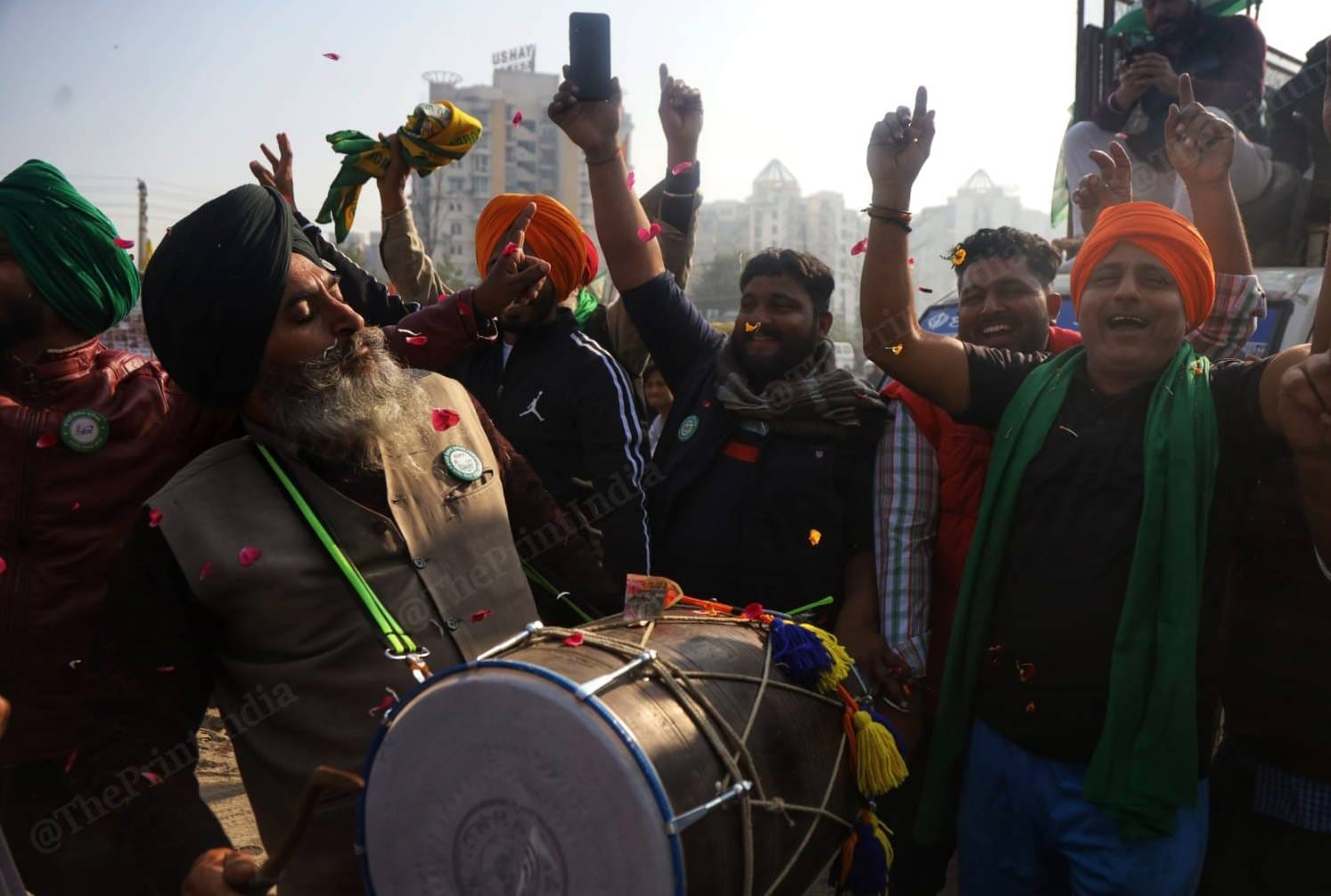 Farmers at Singhu border