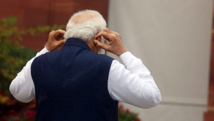 Prime Minister Narendra Modi on the first day of Winter session in Parliament, when he addressed the nation | Photo: Praveen Jain | ThePrint