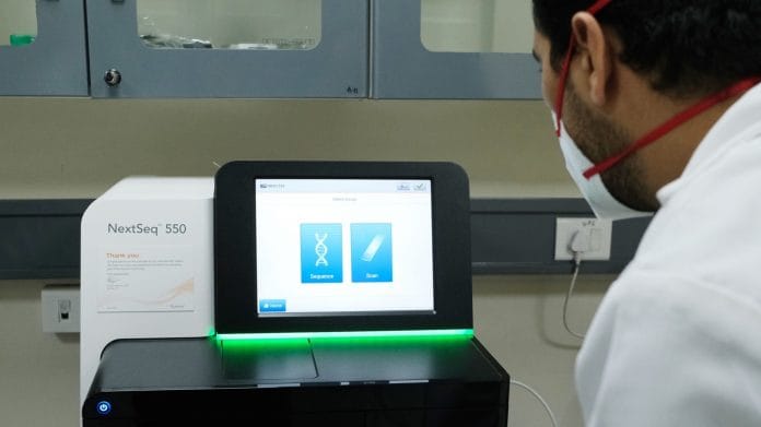 A technician during the testing of samples inside a Covid Genome Sequencing Laboratory in New Delhi | Photo: T. Narayan | Bloomberg