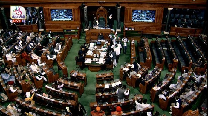 Representational image | A Lok Sabha session | Photo: Twitter/@DrRanjithReddy