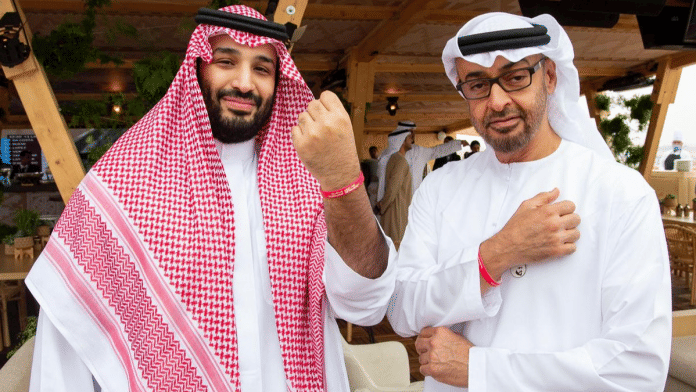 File photo of Mohammed bin Salman and Mohamed Bin Zayed |Twitter: @KSAmofaEN|