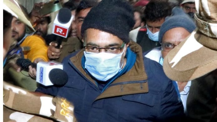 Businessman Peeyush Jain, accused of tax evasion, being produced at a court in Kanpur on 27 December | ANI