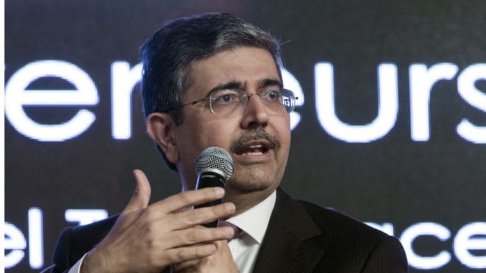 File photo of Uday Kotak, chairman of Kotak Mahindra Bank, in New Delhi |Photographer: Udit Kulshrestha/Bloomberg